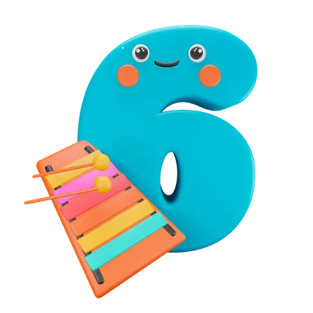 Six Number  3D Illustration