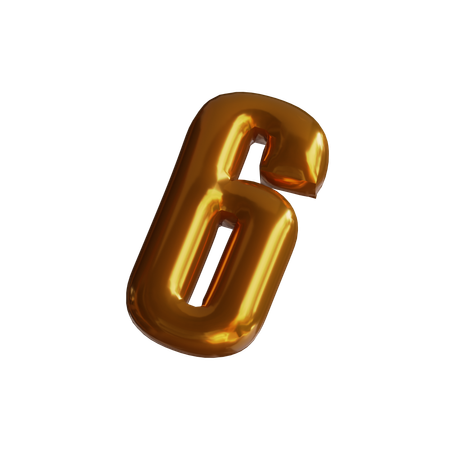 Six Number Balloon  3D Icon