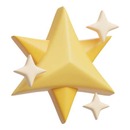 Six Point Gold Star  3D Icon