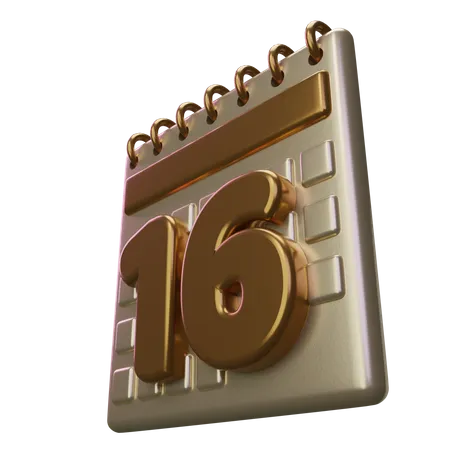 Sixteen Calendar  3D Icon