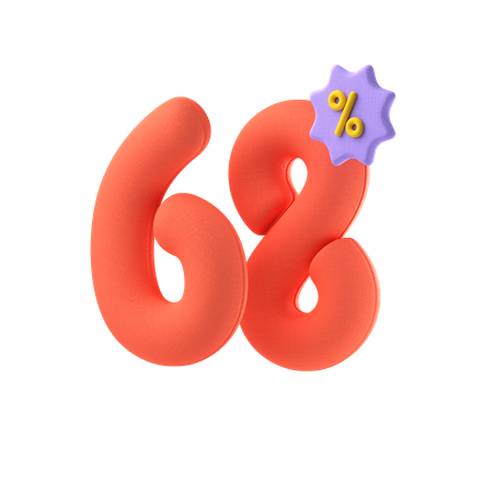 Sixty Eight Percent Discount  3D Icon