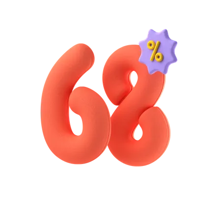 Sixty Eight Percent Discount  3D Icon