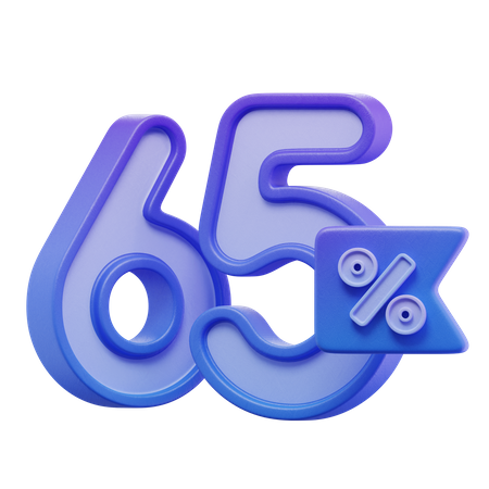 Sixty Five Percent  3D Icon