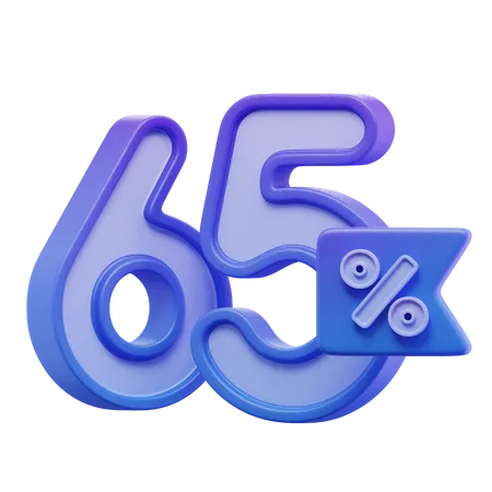 Sixty Five Percent  3D Icon