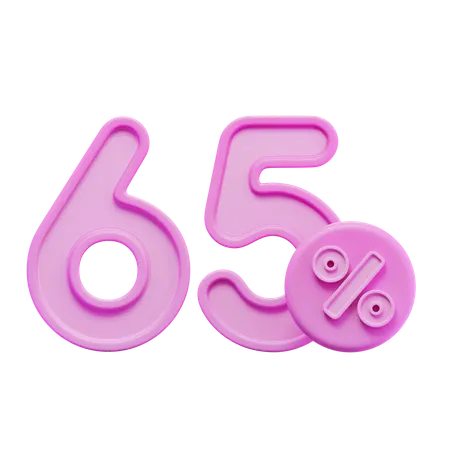 Sixty Five Percent  3D Icon