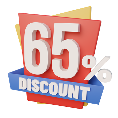 Sixty Five Percent Discount  3D Icon