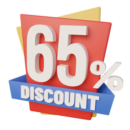 Sixty Five Percent Discount  3D Icon