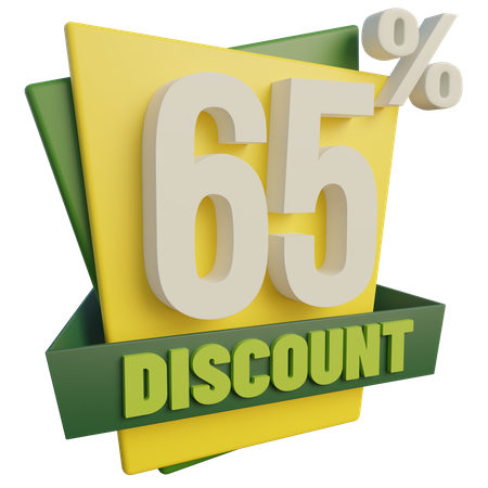 Sixty Five Percent Discount  3D Icon