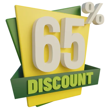 Sixty Five Percent Discount  3D Icon