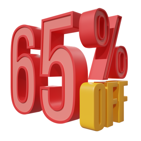 Sixty Five Percent Off  3D Icon