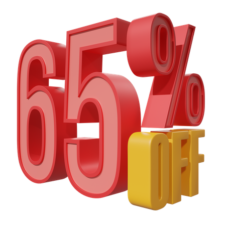 Sixty Five Percent Off  3D Icon