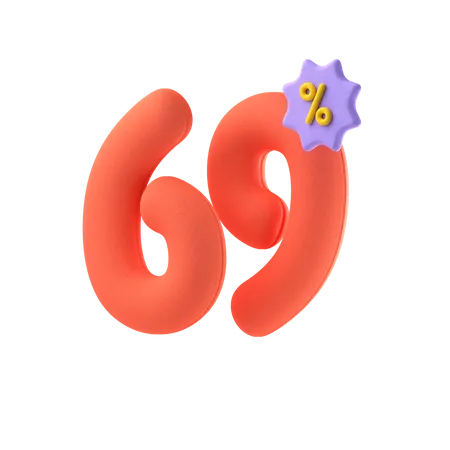 Sixty Nine Percent Discount  3D Icon