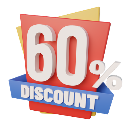 Sixty Percent Discount  3D Icon