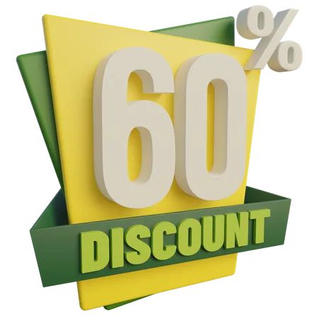 Sixty Percent Discount  3D Icon
