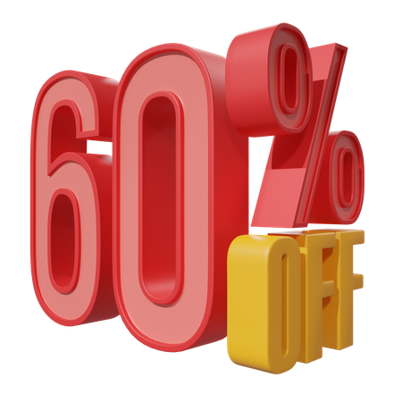 Sixty Percent Off  3D Icon