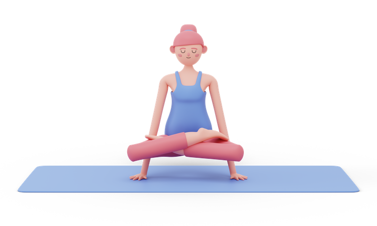 Yoga-Pose skalieren  3D Illustration