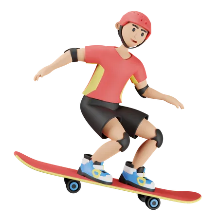 Skate Boarding  3D Illustration