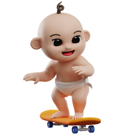 Skateboard pour bébé  3D Illustration