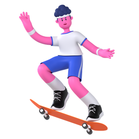 Skateboard Player  3D Illustration