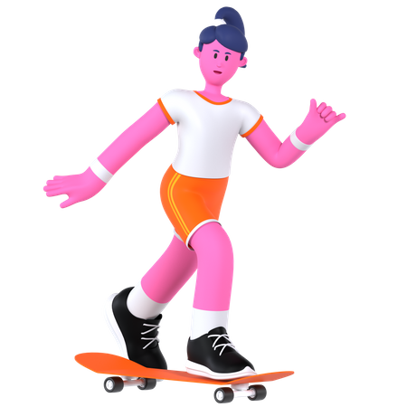 Skateboard Player  3D Illustration