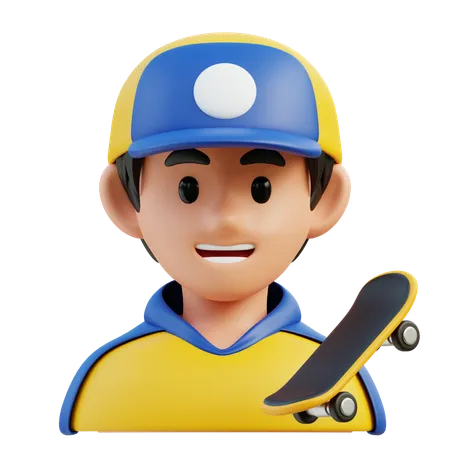 Skateboarder  3D Icon