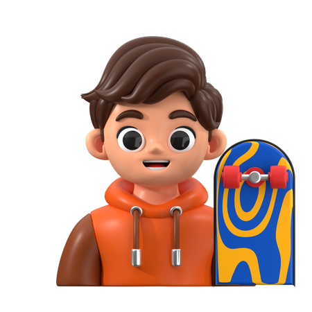Skateboarder Avatar  3D Icon