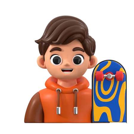 Skateboarder Avatar  3D Icon