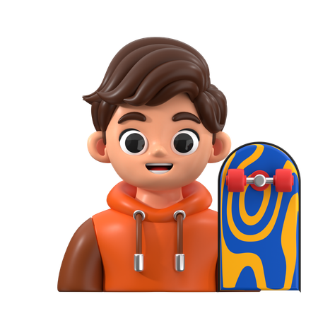 Skateboarder Avatar  3D Icon