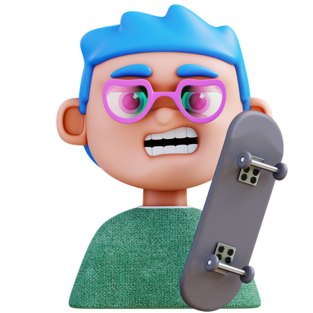 Skateboarder Player  3D Icon