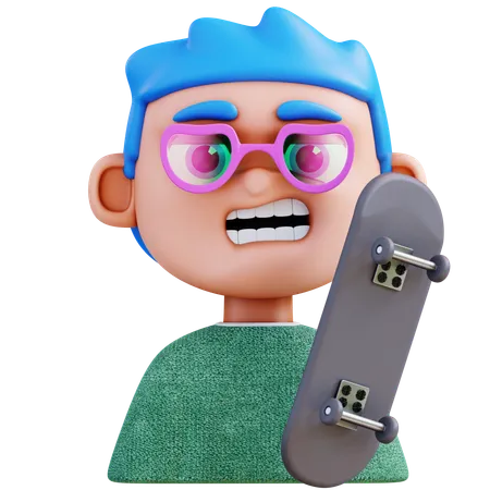 Skateboarder Player  3D Icon