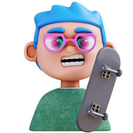 Skateboarder Player  3D Icon