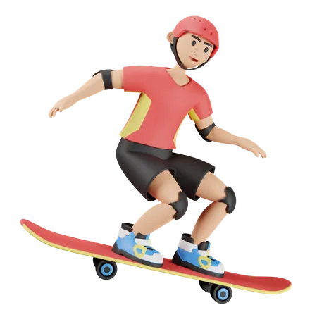 Skateboarden  3D Illustration