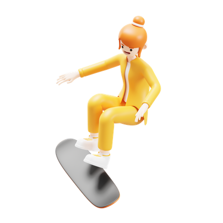 Skateboarding  3D Illustration