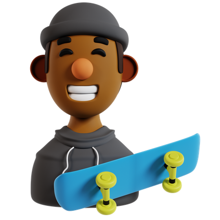 Skateboarding Avatar Icon  3D Icon