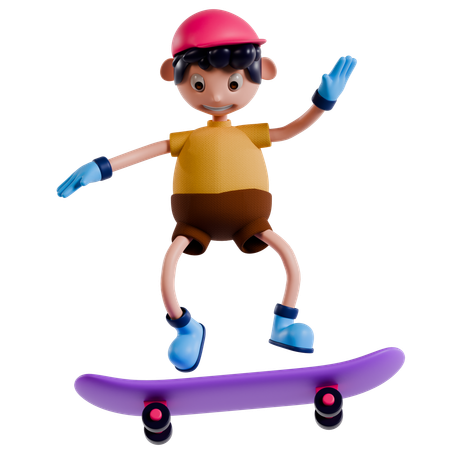 Skateboarding Spectacle  3D Illustration