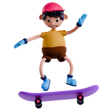 Skateboarding Spectacle  3D Illustration