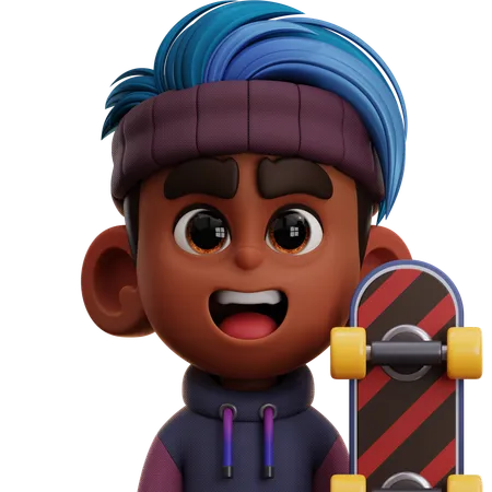 Skater Player  3D Icon