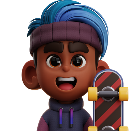 SKATER PLAYER  3D Icon