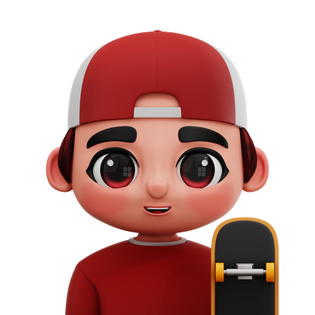 Skater-Spieler  3D Icon