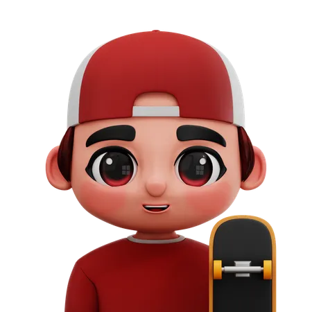 Skater-Spieler  3D Icon