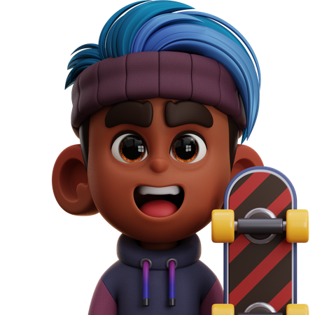 Skater-Spieler  3D Icon