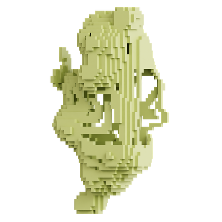 Skeletal Tower Voxel Structure  3D Icon