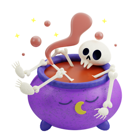 Skeleton Bath  3D Illustration