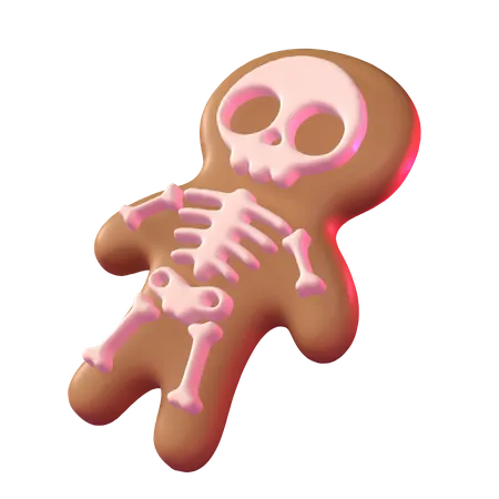 Indulge In The Spine Tingling Delight Of Our Creepy 3 D Skeleton Cake Dessert Illustration 3D Icon