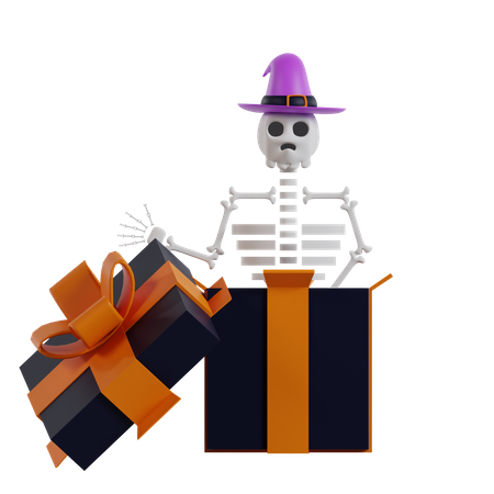 Skeleton From Gift  3D Icon