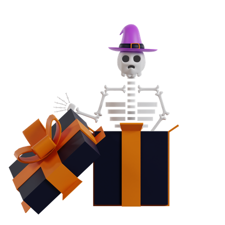 Skeleton From Gift  3D Icon