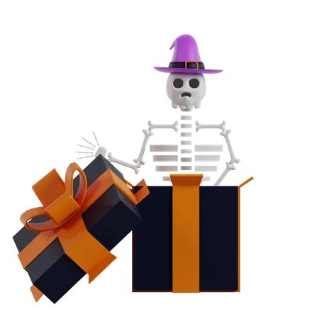 Skeleton From Gift  3D Icon
