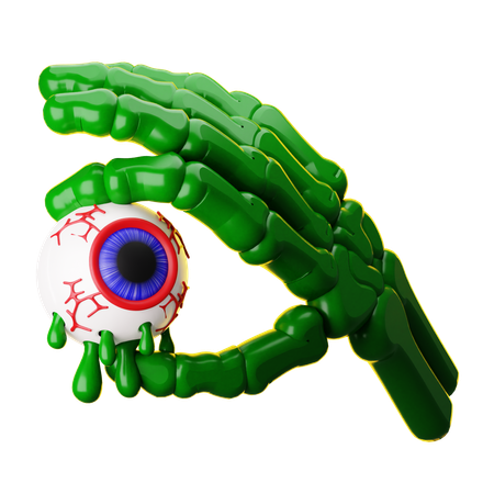 Skeleton Hand Holding Eye Ball  3D Icon