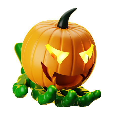 Skeleton Hand With Halloween Pumpkin  3D Icon