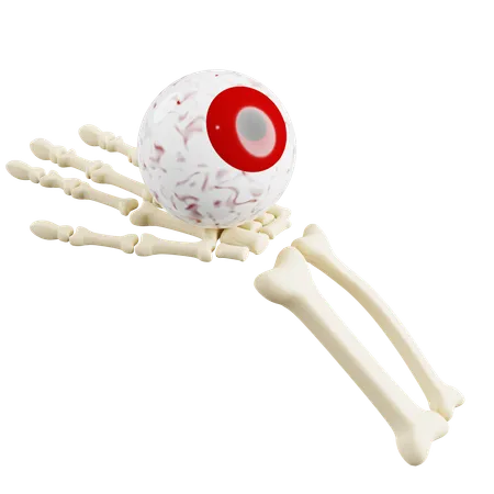 Skeleton Holding eye Ball  3D Icon